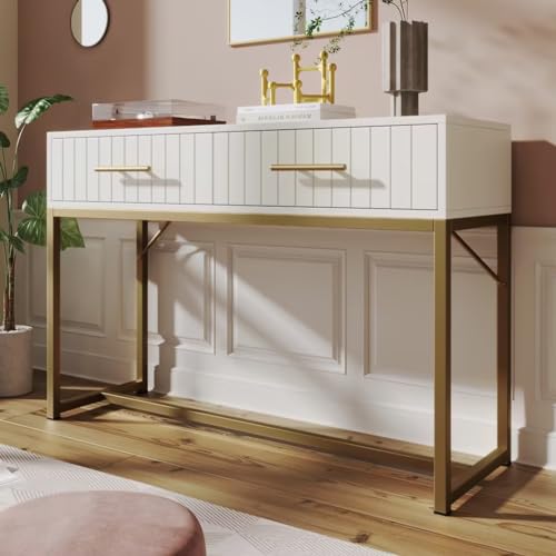 Image of BTM Dressing Tables With 2 Drawers, Vanity Table, Makeup Desk, H76.5/W100/D45 cm