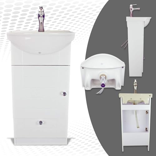 Renovators Supply Manufacturing Mahayla 17 3/4" Small Bathroom Vanity Sink Cabinet Vitreous China Sink
