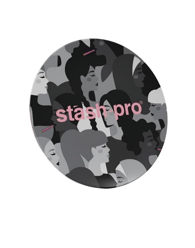 Image of Stash-Pro Toughened Glass Round Crushing & Mixing Tray (Unity Faces Black)