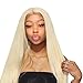 ISEE Hair Brazilian Straight Virgin Human Hair Lace Front Wigs Glueless Straight Wigs Pre Plucked with Baby Hair Natural Hairline for Black Women Natural Color 20 Inch