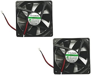 Sunon 70x70x15mm KDE1207PHV3 2Pin/2Wire 12v Low Speed Fan (2 pack), black