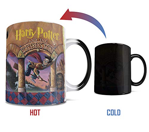 Morphing Mugs Harry Potter Book Cover Heat Reveal Ceramic Coffee Mug - 11 Ounces (The Sorcerer's Stone)
