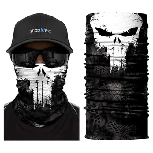 ShopINess Pañuelo Bandana Braga Cuello multifunción Unisex Adulto Multifuncional para Moto Deporte Fiestas Halloween y Carnaval - Alien