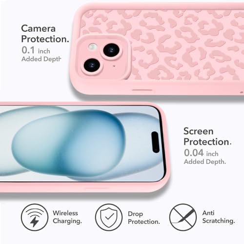 MOWIME Compatible with iPhone 15 Plus Case, Cheetah Print Shockproof Soft TPU Protective Cover for Women Girls, Slim Anti Scratch Leopard Case for iPhone 15 Plus 6.7 Inch, Pink by MOWIME - Used condition - Image 5