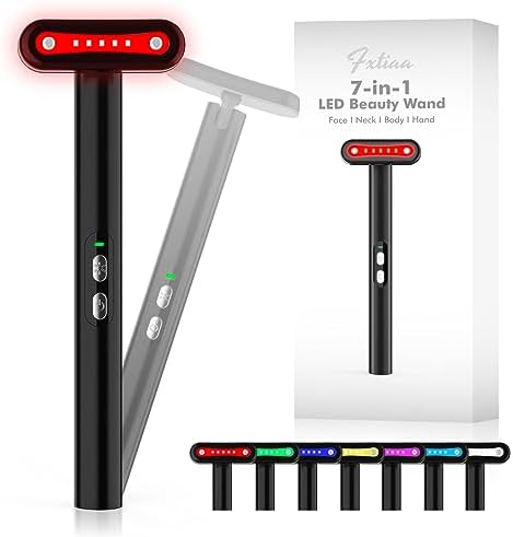 Fxtiaa Terapia de luz LED, varinha de cuidados com a pele facial ...