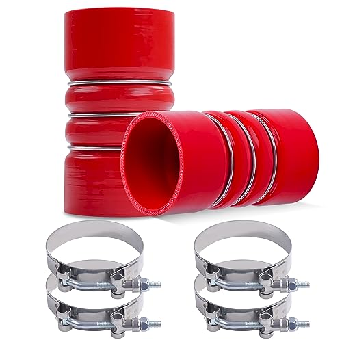 Ailbiuko Silicone Charge Intercooler Hoses Heavy Duty 3" X 6" Air Cooler Hump Hose Boot Kit with T-bolt Clamps for Semi Trucks,2 Pack by Ailbiuko - Used condition - US$16.89