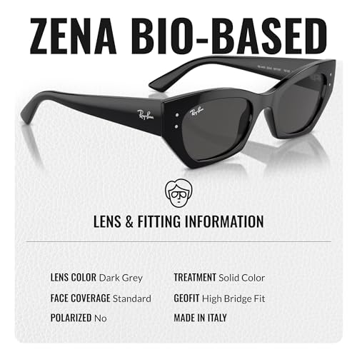 Image of Ray-Ban RB4430 ZENA BIO-BASED Square-Round Shaped Sunglasses for Men & Women with Official RAYBAN Eyewear Kit