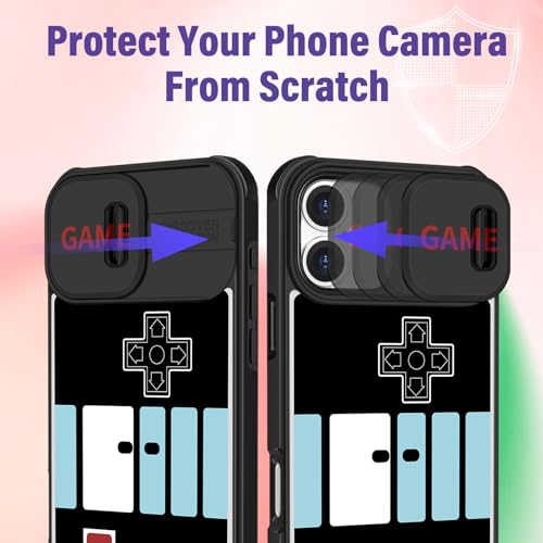 Image of Funermei for iPhone 16 Case - Women Girls Cute Phone Cover Girly Pretty Aesthetic Game Unique Design with Camera Cover Funda for Apple for iPhone 16