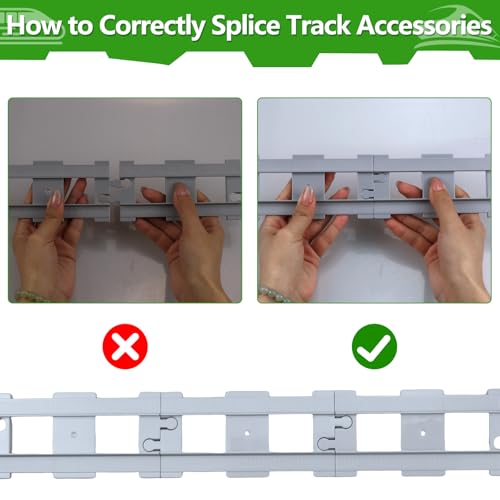 lompyeu Schienensortiment, 32 Teile - Schienen Set Eisenbahn Zubehör mit Aufbewahrungstasche, Pielzeug Geschenk Spielzeug ab 3 Jahre Kleinkinder，Hellgrau