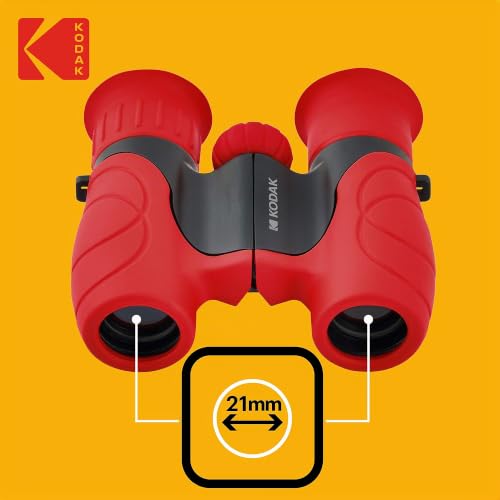 KODAK Jumelle Enfant BCS100 - Jumelle Binoculaire Compact pour Enfants, Gomme Souple, Grossisement 8X