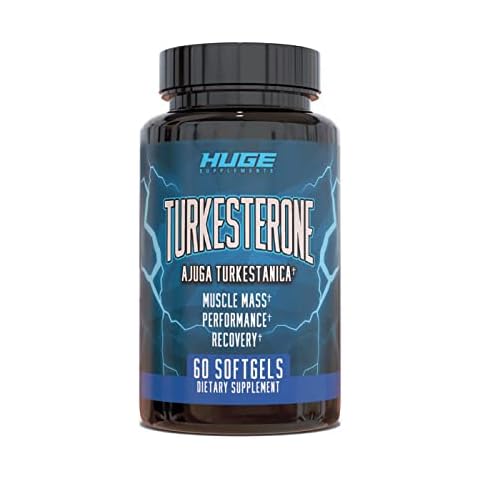 Turkesterone Supplement (500mg) Ajuga Turkestanica Extract, Improve Lean Muscle Mass, Exercise Performance, Improve Muscle Recovery with Our Softgel Absorption Technology (60 Softgels) Cover