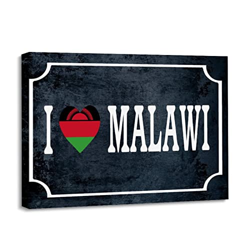 Impression sur toile I Love Malawi déco murale encadrée