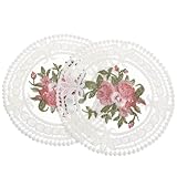 Dessous de verre fleuri : élégant et chic set de table brodé de fleurs, s'harmonisant avec tasses, verres, bols, vases ou autres objets de table, petits napperons