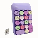 Seaciyan Wireless Number Pad, Ergonomic Cute Colorful Retro Mini Portable Numeric Keypad, 2.4G Cordl