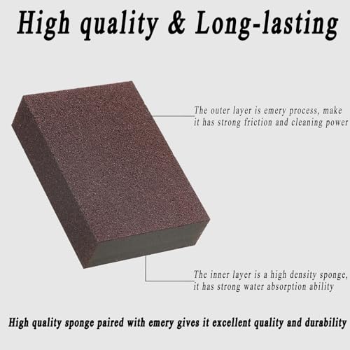 Image of Baitiane 6 Pack Carborundum Nano Emery Sponge, Sanding Sponge Block, Rust Remover Tool, Household Cleaning Tools, Kitchen Cleaning Sponge, Grit 90