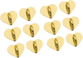 12pcs Heart Shaped Phone Finger Ring Adhesive Metal Cell Phone Finger Grip Hook for DIY Phone Case Hanging Supplies,Gold