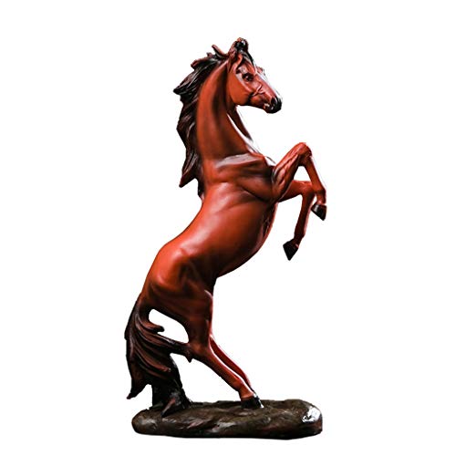 ANWUYANG Résine Européenne Décoration De La Statue De Cheval Chanceux, 14"Sculpture d'animaux for Salon Moderne Bureau De Bureau Accessoires À Domicile (Color : Red)