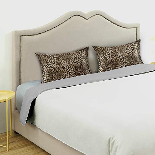 Satin Pillowcase For Hair And Skin, King Size Animal Leopard Skin Decorative Pillow Sham With Envelope Closure Pillow Cover For Bedroom Hotel #TOP4
