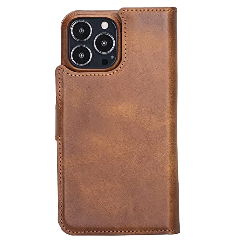 Venito Florence Case Compatible With Iphone 14 Pro Wallet Case Iphone 14 Pro Leather Folio Case With Rfid Blocking Magnetic Closure Detachable Iphone Wallet For Iphone 14 Pro (Antique Brown) #TOP7
