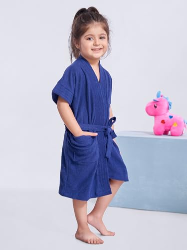 Image of SAND DUNE Baby Girls Terry Cotton Bathrobe, Ages 1-4 Years