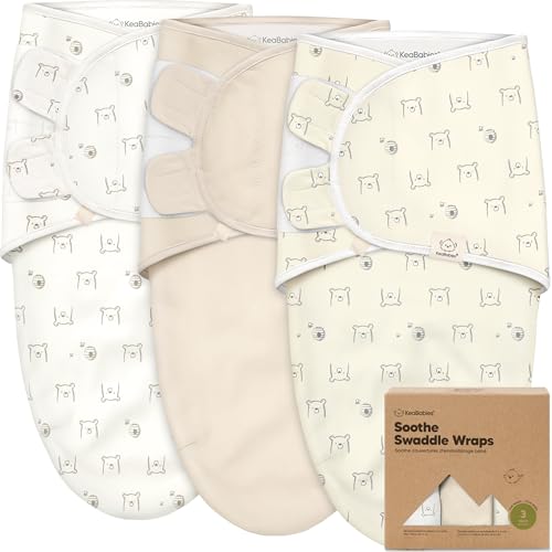 KeaBabies Organic Baby Swaddle Sleep Sacks 3-Pack