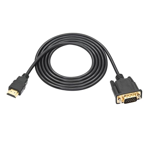 Aurorapath HDMI to VGA Adapter Cable 5.9FT, 1080P Gold-Plated HDMI Male to VGA Male High-Definition Video Converter, Used for Computers, Desktops, Laptops, PC, Monitor, Projector, High-Definition TV