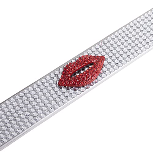 Fashion Sexy Clear Frame With Red Lips Design Crystal License Plate Frame,Exclusive Bling License Plate Holder,Waterproof Rhinestone License Plate Cover For Women(1 Frame) #TOP3