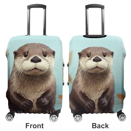 Cute Otter Luggage Covers Tsa Approved Suitcase Cover Elastic Washable Luggage Sleeve Carry on Cover Protector Anti-Scratch Suitcase Protector Fits 19-30 Inch Case(M)3