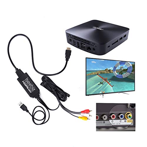 Iseebiz HDMI to RCA Cable, HDMI to AV CVBS Converter Adapter Cable, PAL/NTSC with USB Charging, Support 1080P 60Hz Source Input for Laptop DVD Xbox One PS4 Nintendo to Old TV, HDTV and Projector etc - Thumbnail 5
