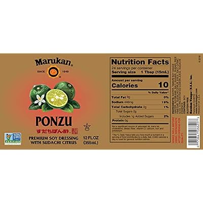 Marukan Ponzu Sudachi Soy Citrus Dressing (brown label), 12 Ounce Glass Bottle (Pack of 1)
