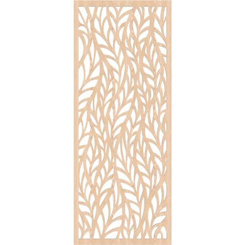 Image of Ortonville Decorative Pierced Fretwork Wood Wall Panels, 25 3 /8 inchW x 64 3 /8 inchH x 1 /4 inchT, Red Oak