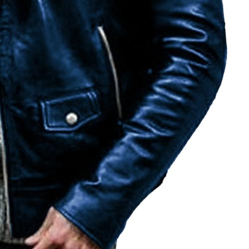 Men's Vintage Leather Jacket Winter Windproof Leathers Coat Zipper Male Motorcycle PU Coat4