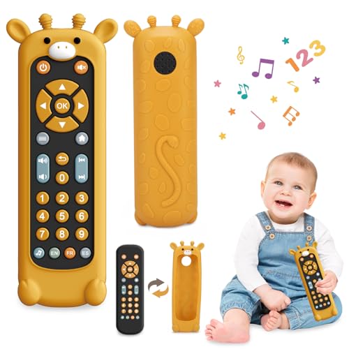 MAVEKID Baby Toys 6-12-18 Months with Light&Sound, Baby TV Remote Control Toys with Silicone Cover, Realistic Remote Play Learning Toy for Toddlers Infants Boy Girl 1 Year Old Birthday Gifts（Giraffe）