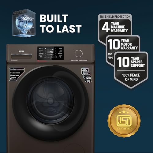 Image of IFB 8 Kg 5 Star Powered by AI with 9 Swirl Wash, WiFi, Fully Automatic Front Load Washing Machine (Senator MXN 8012, Steam Refresh Program with Eco Inverter, Mocha)