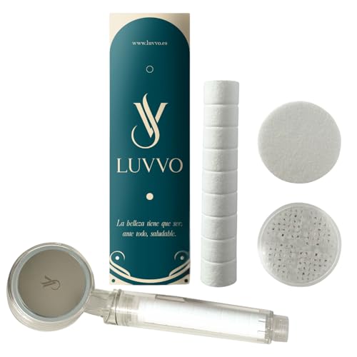LUVVO Filtro de Ducha – Cabezal con Filtro KDF – Elimina Cloro, Metales Pesados, Purificador de Agua para Ducha, Alta Capacidad de Filtración, Fácil Instalación – Sin BPA, Alcachofa de ducha
