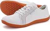 WHITIN Herren Knit Barfussschuhe Barfußschuhe Traillaufschuh Minimalschuhe Barfuß Barfuss Schuhe Trainingsschuhe Trail Laufschuhe Zehenschuhe Sneaker Tennisschuhe Männer Weiß 42 EU