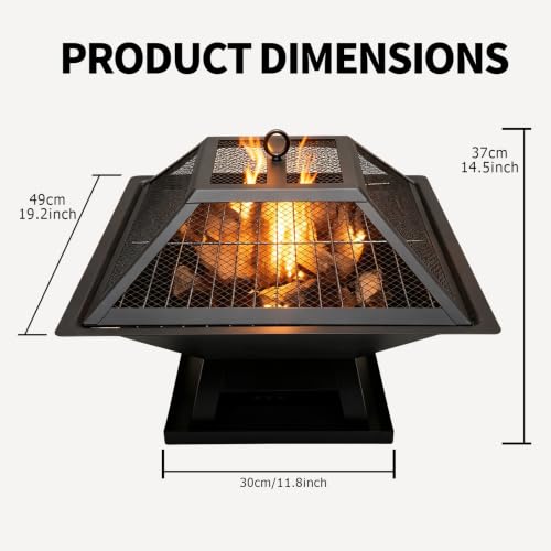 AmazStove Square Fire Pit, 19×19×15 Inch Stainless Steel Smokeless firepit Outdoor | Wood/Charcoal/Pellet Fuel, Medium Sized Outdoor Wood Burning fire pits, for 2-4 People by AmazStove - Used condition - Image 2