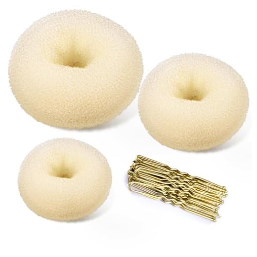 Donut Bun Maker,TsMADDTs 3pcs Hair Bun Maker with Bobby Pins Blonde 20pcs Doughnuts Sock Bun Ring Styler Maker