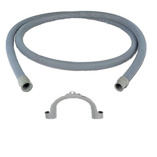 Preisvergleich Produktbild Ablaufschlauch gerade Waschmaschine Spülmaschine 1,5 m 19 / 22 Ø inkl Krümmer Whirlpool Bauknecht 481953028959 Ariston ARI019903