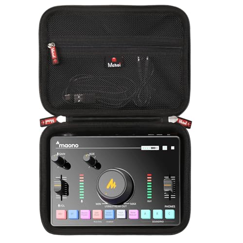 Mchoi Hard Storage Case Fits for M-AUDIO M-Track Solo USB Audio/MAONO Streaming Audio Mixer, Case Only