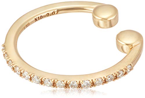 K10イエローゴールド ダイヤモンド付き 華奢イヤーカフ