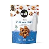 Elan Organic Chia Walnuts, 4.5 oz, Non-GMO, Gluten-Free, Vegan, Kosher, Healthy Snacks, Glazed Nuts with Chia Seeds, Goji Berry Powder & Himalayan Pink Salt, Superfood Infused Nuts