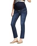 Hybrid & Company Super Comfy Stretch Women's Maternity Bootcut Jeans with Real Pockets PM2835JP Dark WASH1 Small