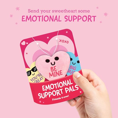 Image of Emotional Support V-Day Heart Cards by Relatable - The Cute Classroom Valentines for Kids, Friendship Gifts, or Gifts for Girlfriend - Includes 10 Plushies with 10 Cards