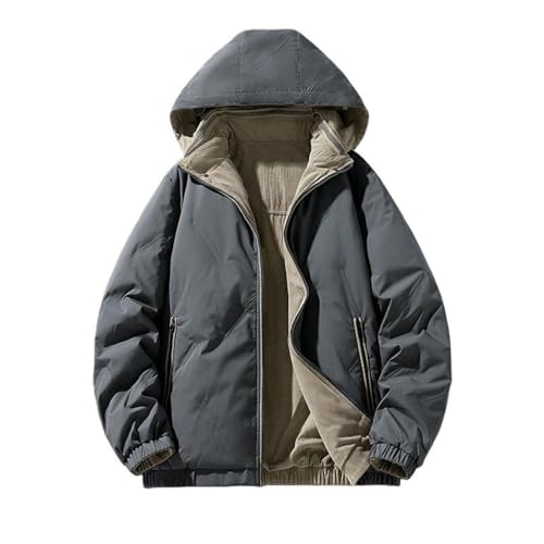 Doudoune chaude réversible homme col montant contre le vent et le froid
