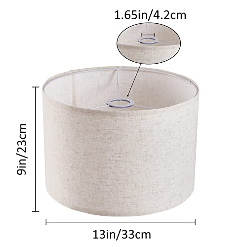 Lamp Shades Set of 2, Shades for Table Lamps and Floor Lamps Pendant Light, 13x13x9 inch, Linen Lamp Shade, For E26/E27 Lampholder Medium Drum Shades, Spider