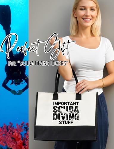 Bolsa tote de lona para mujer para buceo miniatura 2