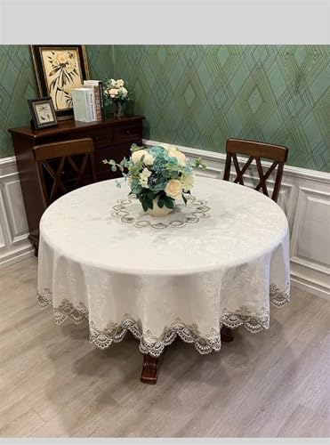 Nappe ronde en dentelle pour protéger et embellir une table usée - 8