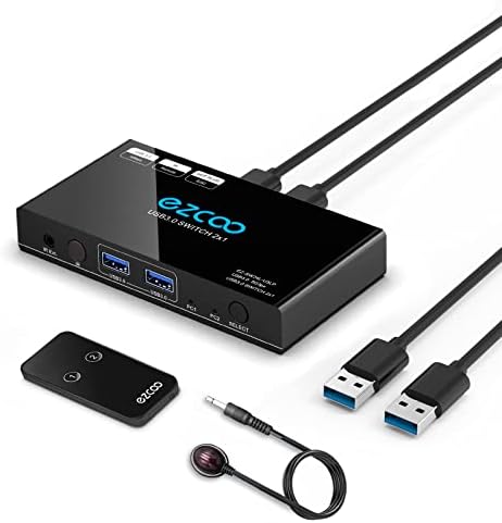 Switch USB 3.0, wyjścia 2 w 4, USB 3.0, pilot zdalnego sterowania, przełącznik KVM, koncentrator do myszy, klawiatury, skanera, drukarki z 2 sztukami 1 m, USB 3.0 A do A