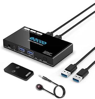 Switch USB 3.0, wyjścia 2 w 4, USB 3.0, pilot zdalnego sterowania, przełącznik KVM, koncentrator do myszy, klawiatury, skanera, drukarki z 2 sztukami 1 m, USB 3.0 A do A